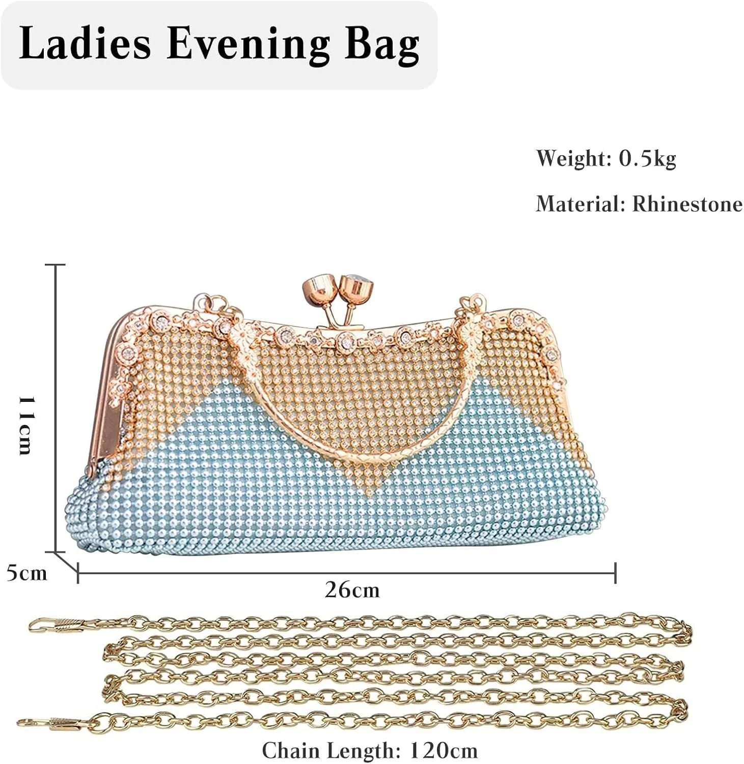 Ladies Crystal Handbag Sparkly Glitter Shoulder Bridal Wedding Crossbody Women's Evening Clutch Rhinestones Purse