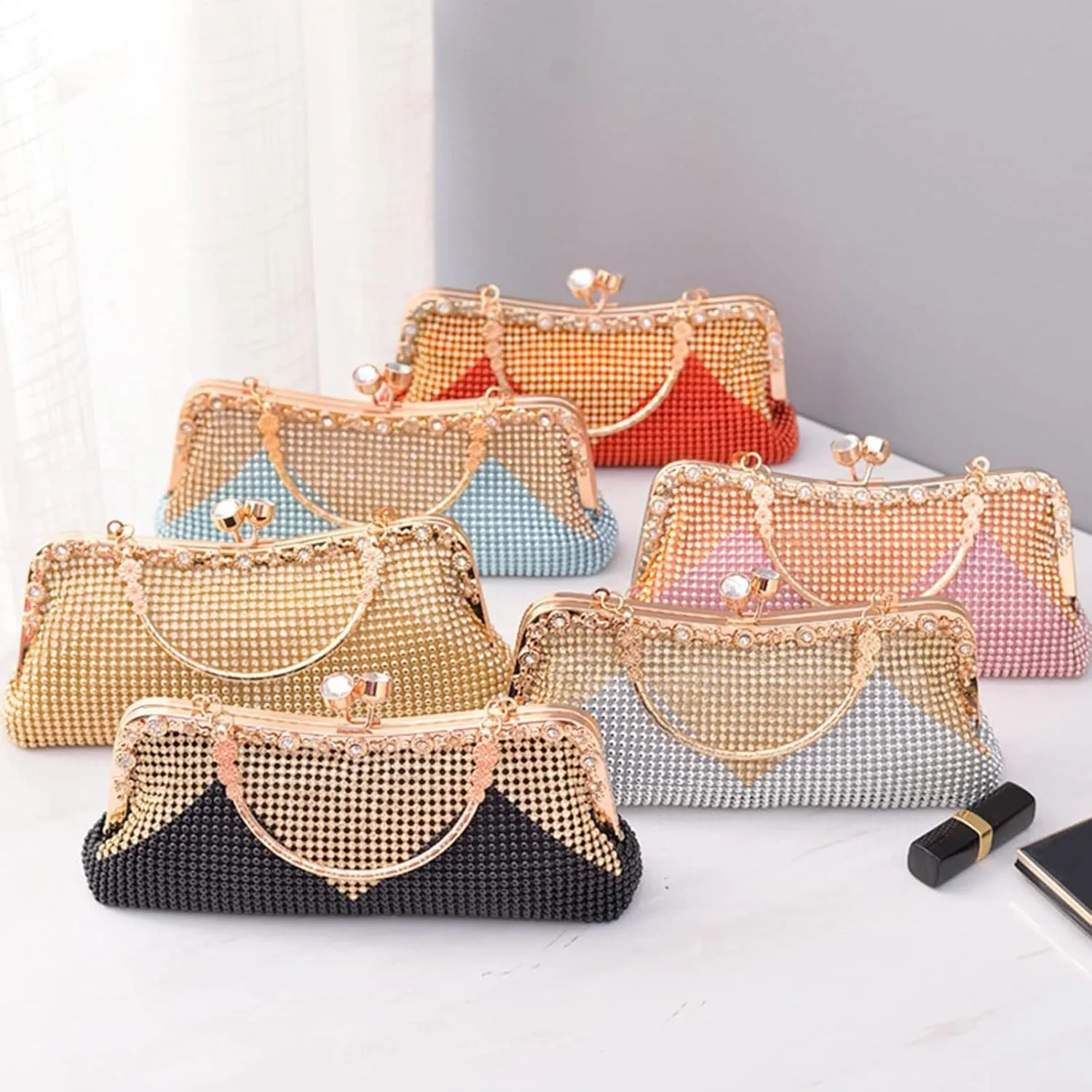 Ladies Crystal Handbag Sparkly Glitter Shoulder Bridal Wedding Crossbody Women's Evening Clutch Rhinestones Purse