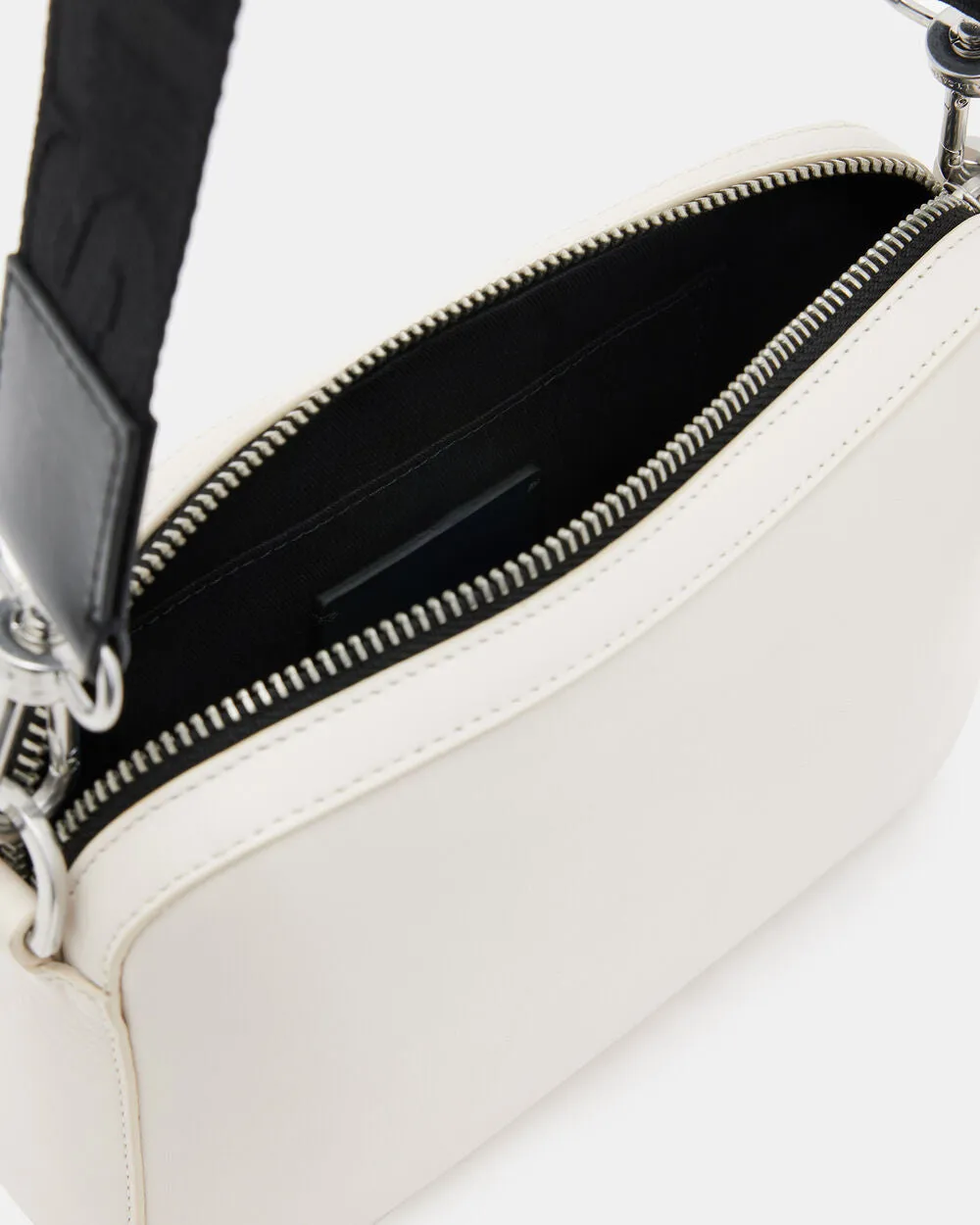 Leather shoulder bag Lucille AllSaints, desert white