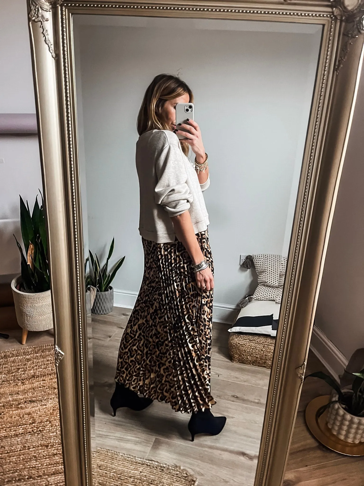Leopard Pleated Jumper Dress