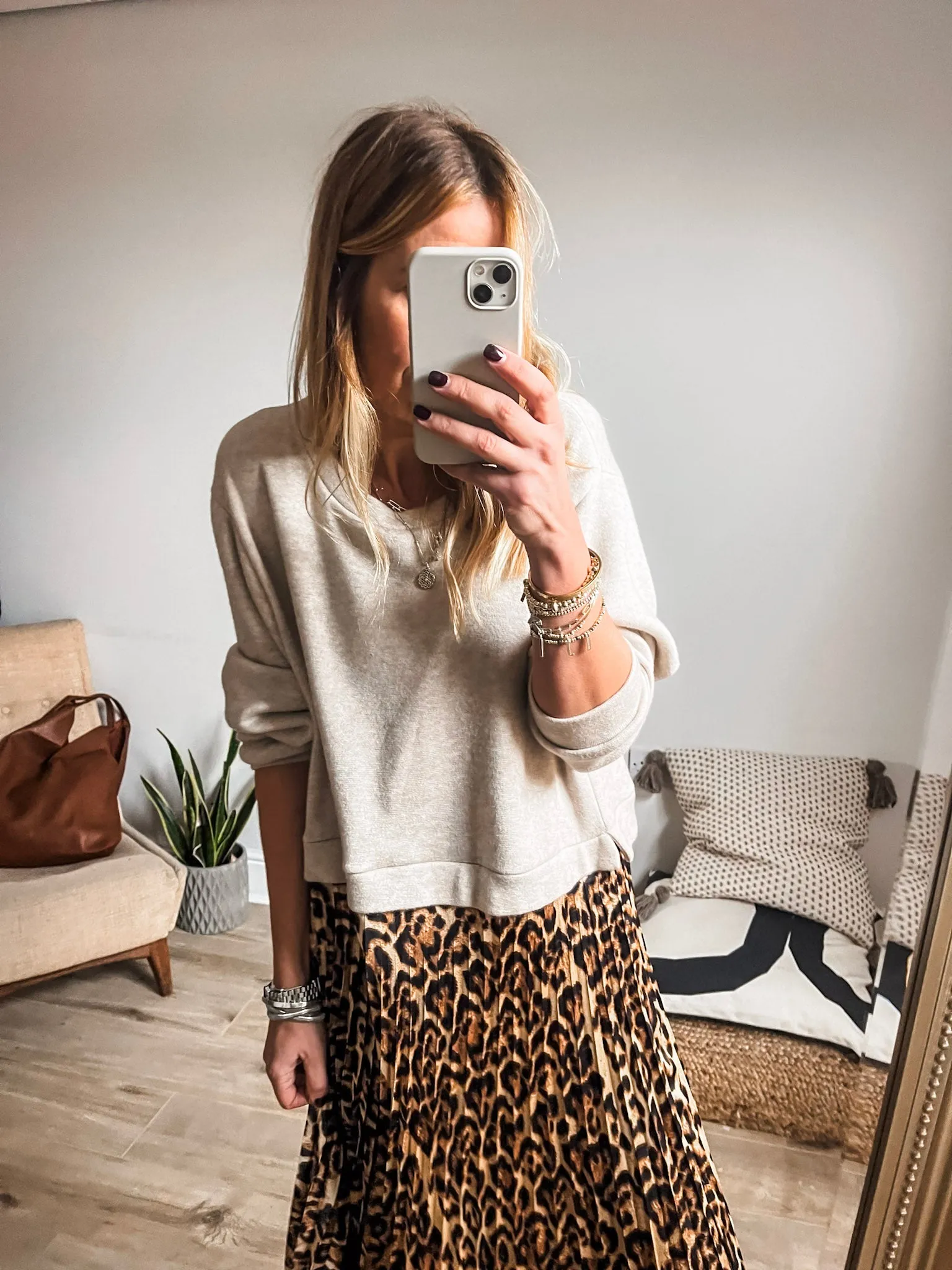 Leopard Pleated Jumper Dress