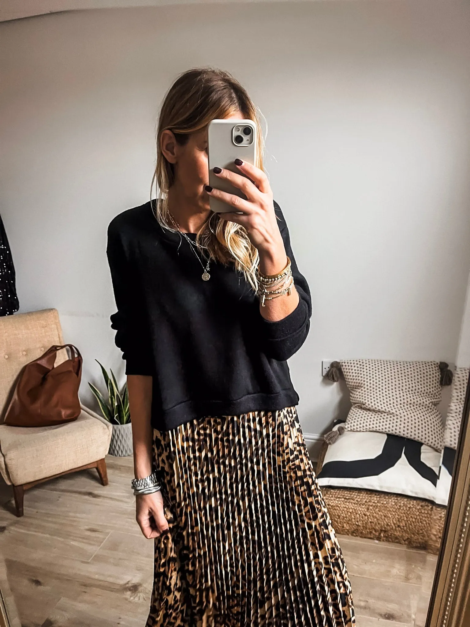Leopard Pleated Jumper Dress