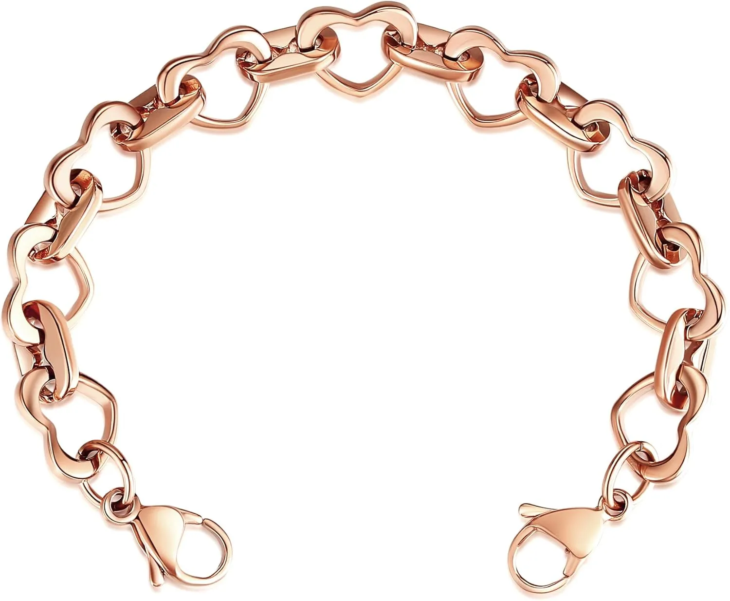 LinnaLove Heart Link Stainless Steel Interchangeable Medical Alert Bracelet