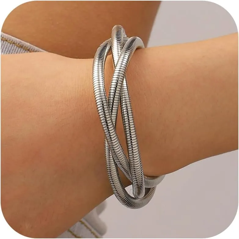 Long tiantian Gold Cuff Bracelet for Women Bangle Bracelets Chunky Bangles Non Tarnish Gold/Silver Bracelet for Women Trendy 2025