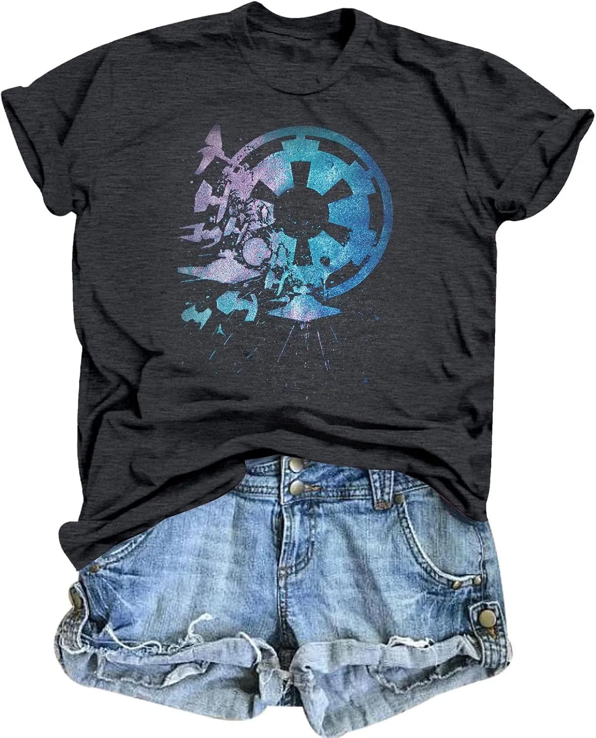 Magical Shirts for Women May The Power Be with You Shirt Funny Magic Graphic Tee Family Vacation Casual Short Sleeve Top