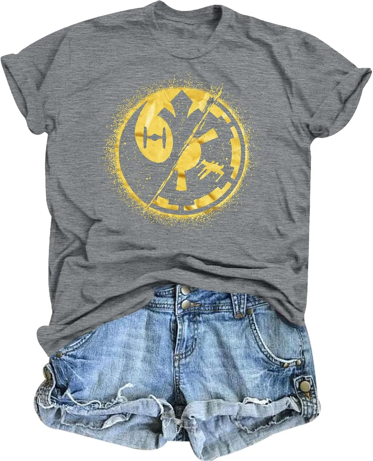 Magical Shirts for Women May The Power Be with You Shirt Funny Magic Graphic Tee Family Vacation Casual Short Sleeve Top