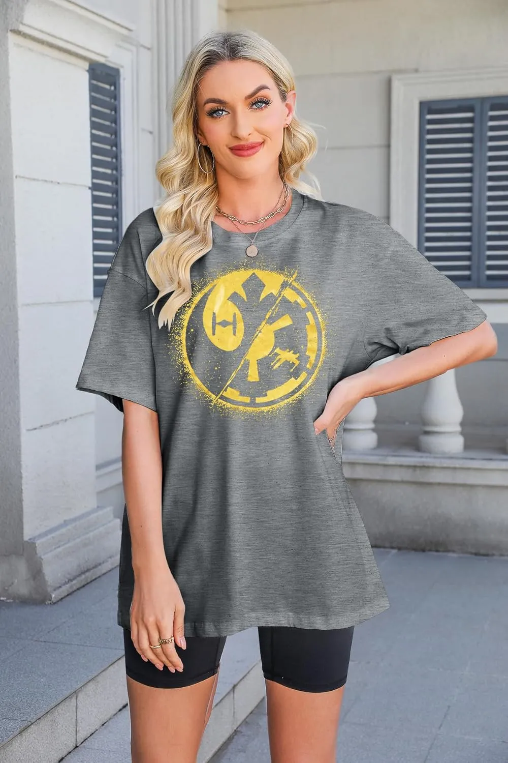 Magical Shirts for Women May The Power Be with You Shirt Funny Magic Graphic Tee Family Vacation Casual Short Sleeve Top