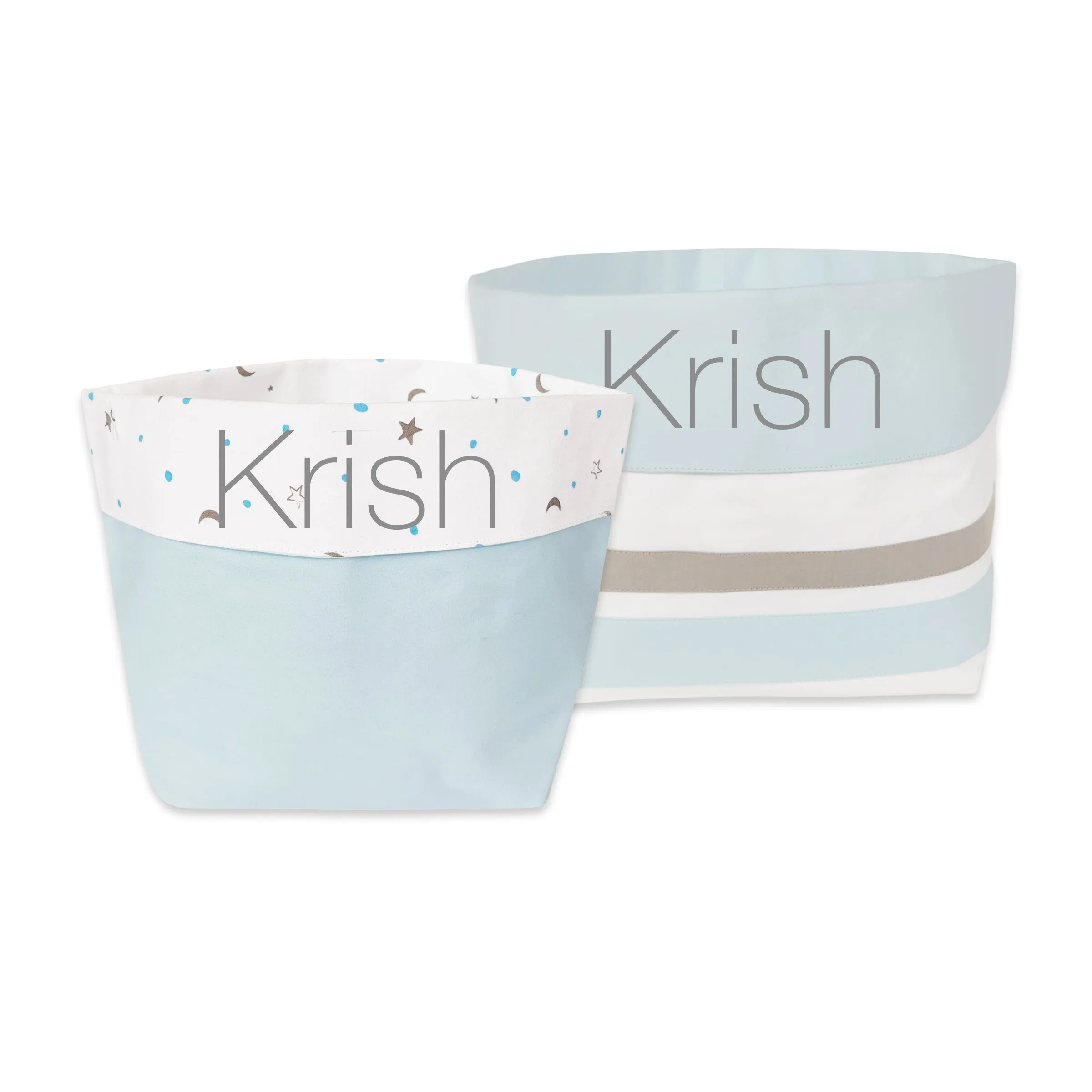 Masilo Fabric Storage Baskets (Set of 2)  Blue