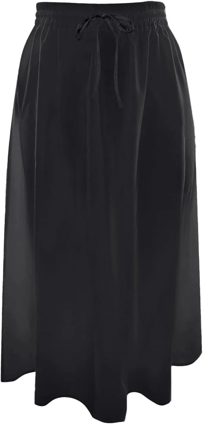 Maxi Skirts for Women 2025 Summer Vacation Comfy Drawstring Waist Pleated A-Line Beach Bohemian Casual Midi Skirts