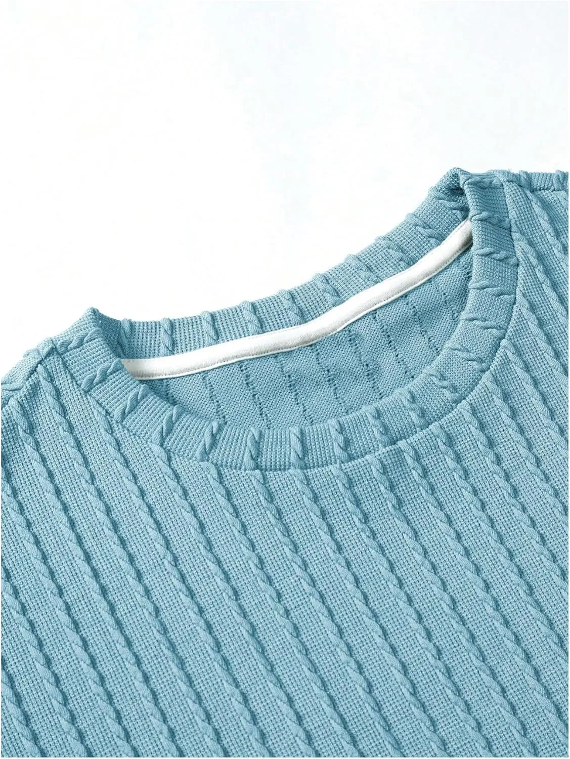 Men's 2 Piece Outfits Textured Drop Shoulder T Shirt and Short Sets Summer Outfits Tracksuit