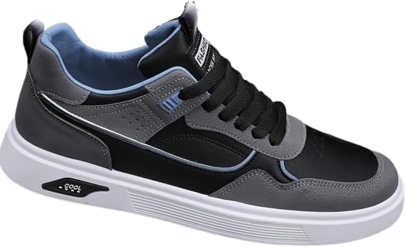 Men's Colorblock Sneakers - Synthetic Leather Athletic Shoes for Casual Style
