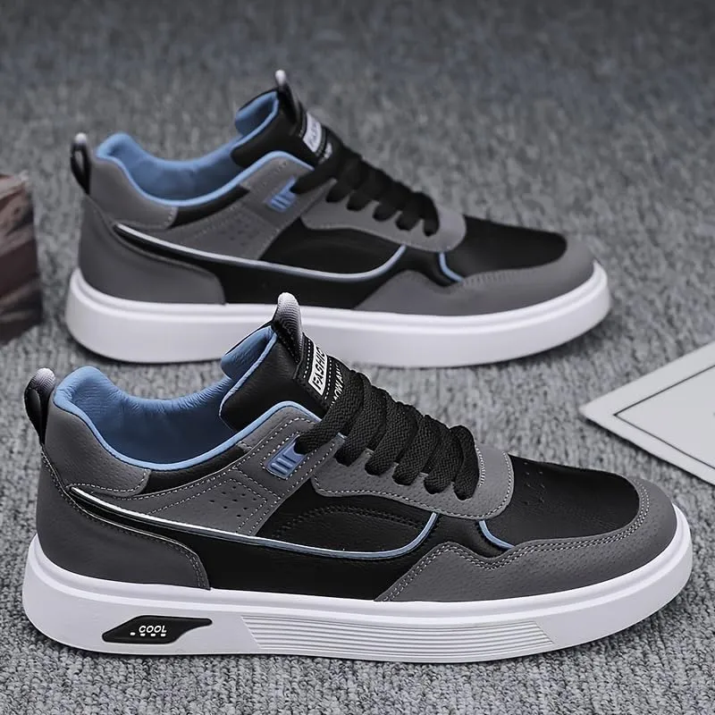 Men's Colorblock Sneakers - Synthetic Leather Athletic Shoes for Casual Style