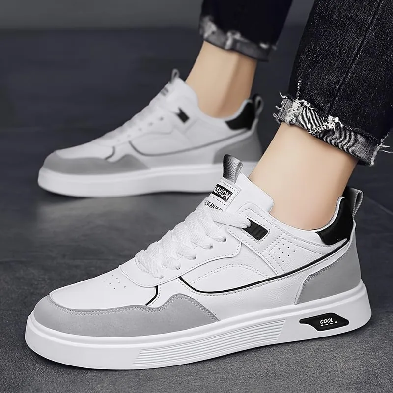 Men's Colorblock Sneakers - Synthetic Leather Athletic Shoes for Casual Style
