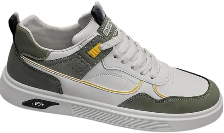 Men's Colorblock Sneakers - Synthetic Leather Athletic Shoes for Casual Style