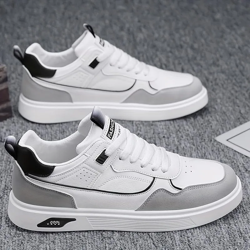 Men's Colorblock Sneakers - Synthetic Leather Athletic Shoes for Casual Style