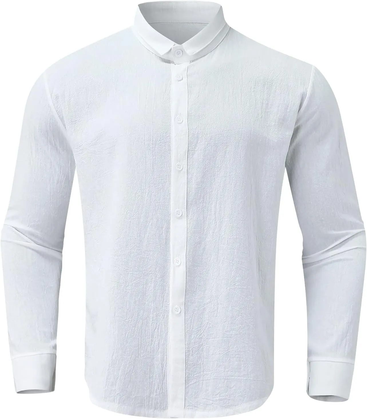 Men's Long Sleeve Linen Button Down Shirt Beach Casual Dress Shirts Summer Lightweight Cotton Linen Shirt Tops