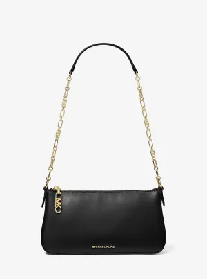 Michael Kors Medium Leather Chain Chain Empire Leather Bag, Black