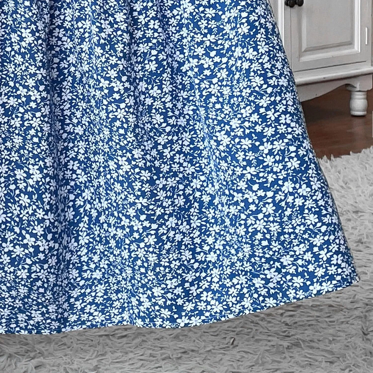 midelxp Boho Maxi Skirt for Women Summer Floral Smocked High Waisted Skirts with Pockets Vacation A-Line Long Flowy Skirts