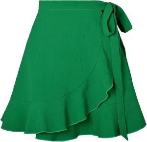 Mini Skirts Women Ruffle Trim Side Tie Knot Lounge Skirt Loose Baggy Trendy Flowy Sexy Short Skirts for Vacation