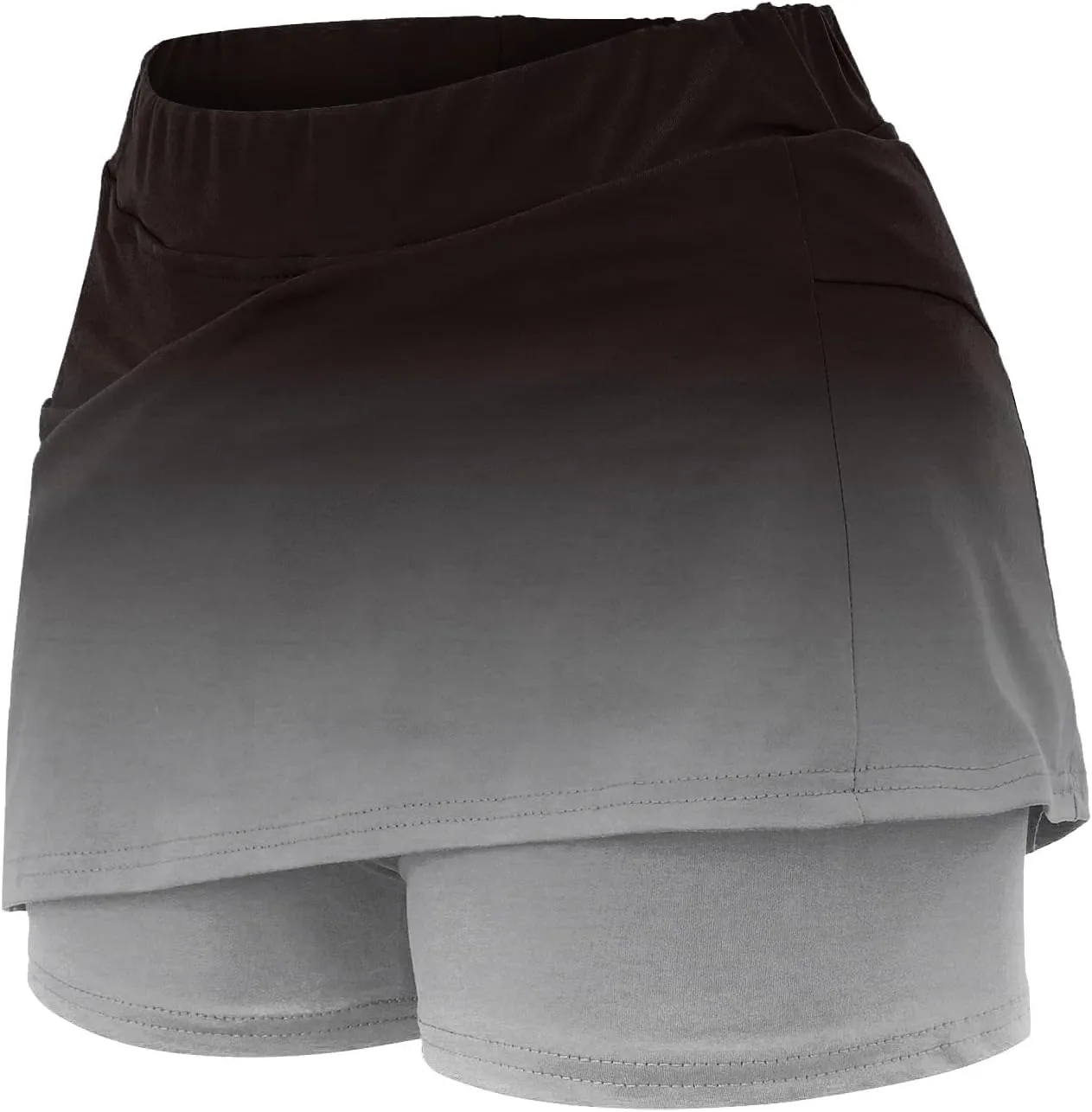 Mini Skorts for Women Tummy Control High Waisted Athletic Tennis Golf Skirts with Pockets Gradient Color Skirt