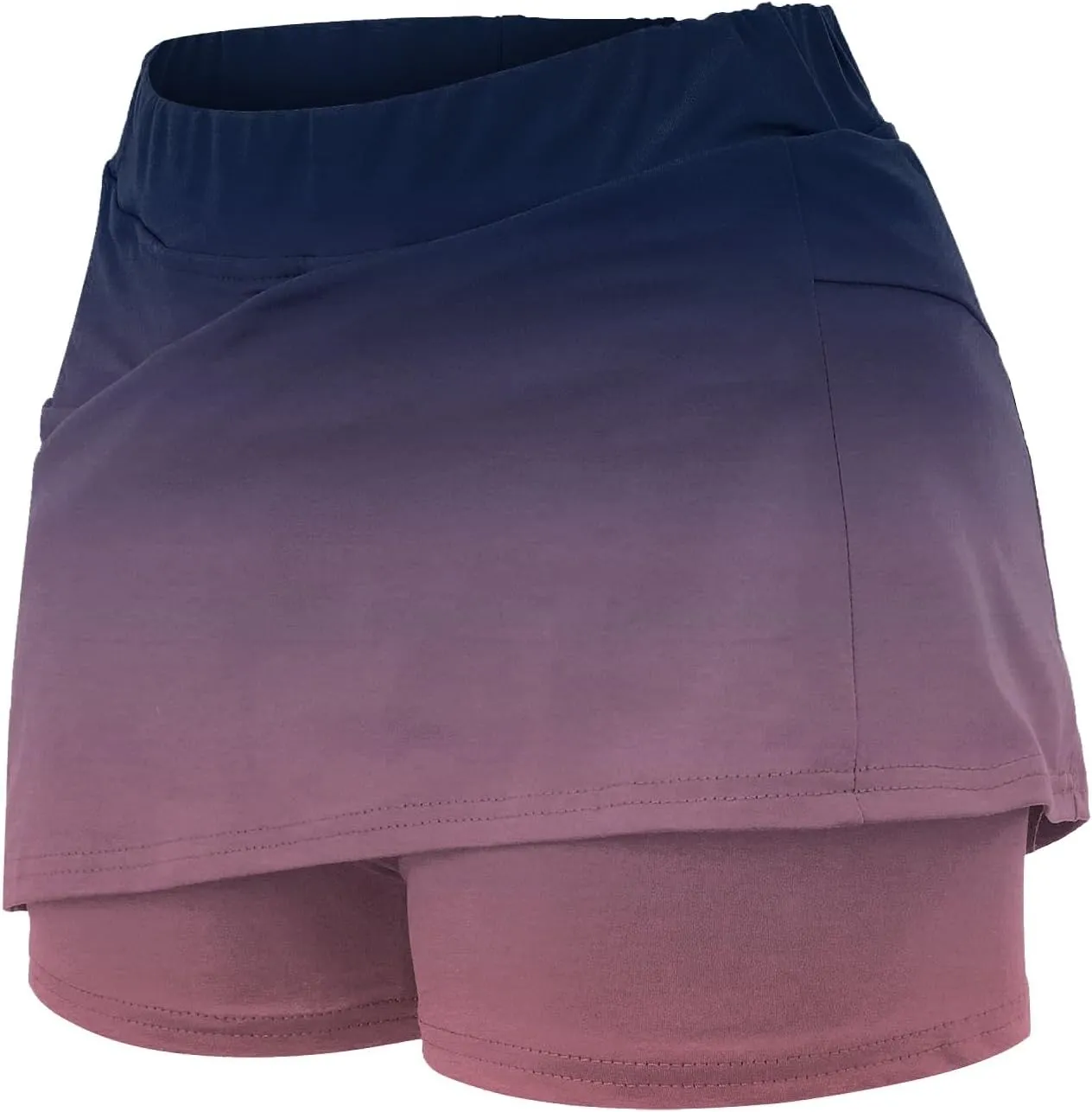 Mini Skorts for Women Tummy Control High Waisted Athletic Tennis Golf Skirts with Pockets Gradient Color Skirt