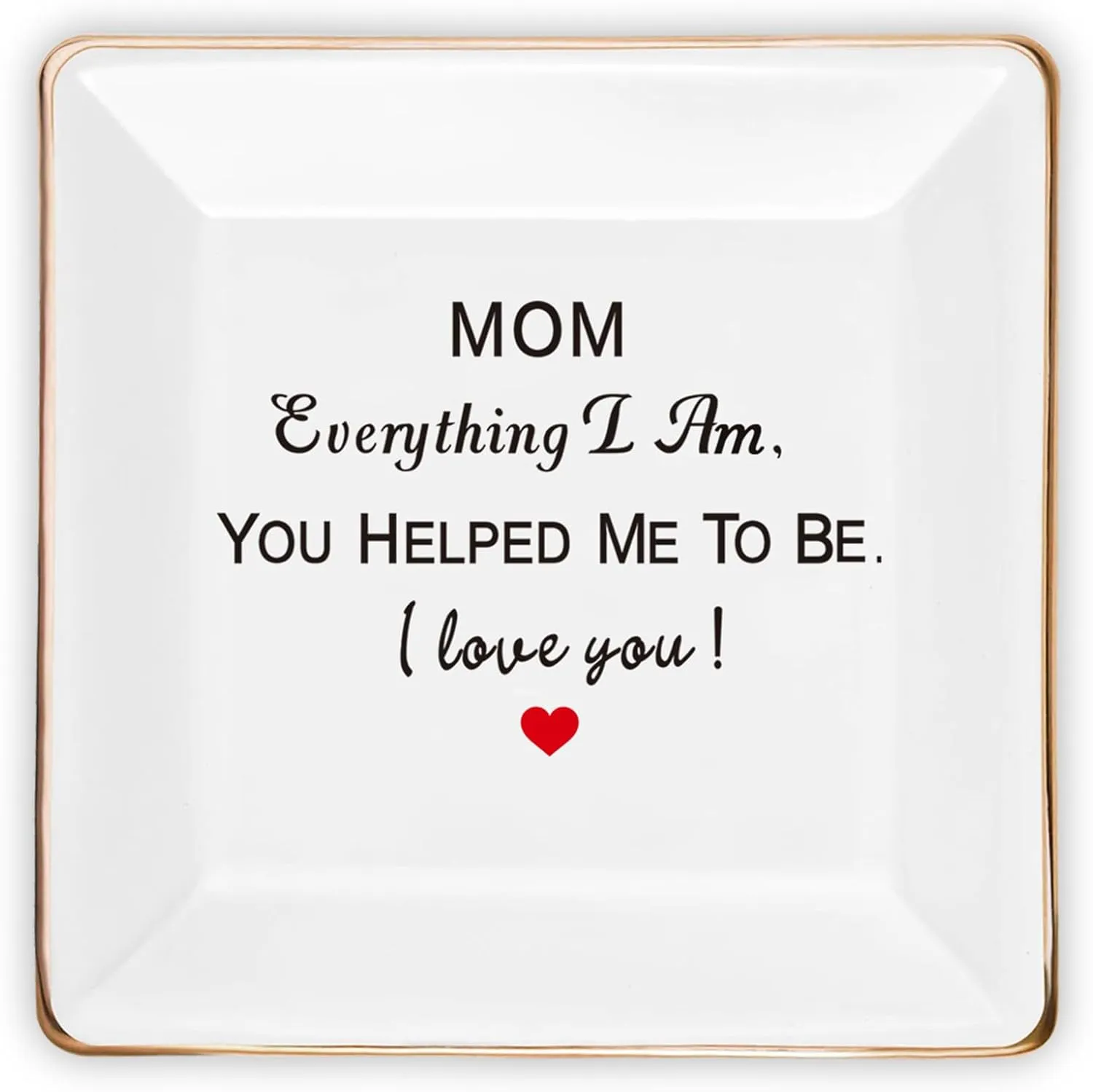 Mothers Day Mom Gifts from Daughter Son,Jewelry Tray Ceramic Ring Dish Decorative Presents for Mother,Personalized Birthday Gifts for Mama Wife from Husband Kids,Unique Present for Mom Wife Women Her