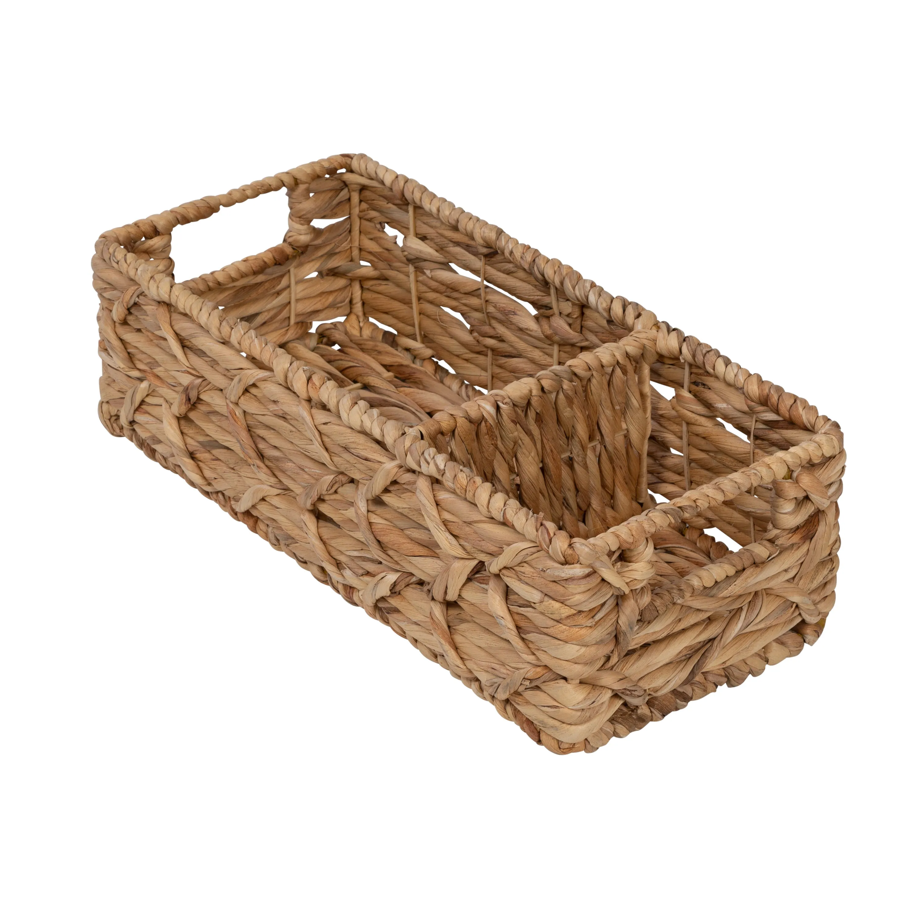 Natural Wicker Multi-Purpose Baskets with Dividers (Set of 2)
