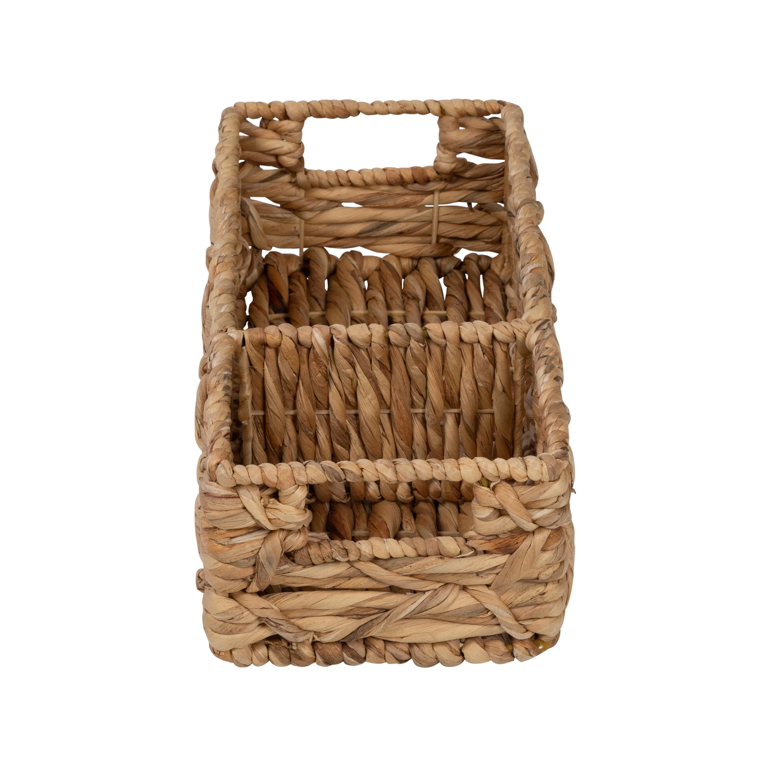 Natural Wicker Multi-Purpose Baskets with Dividers (Set of 2)
