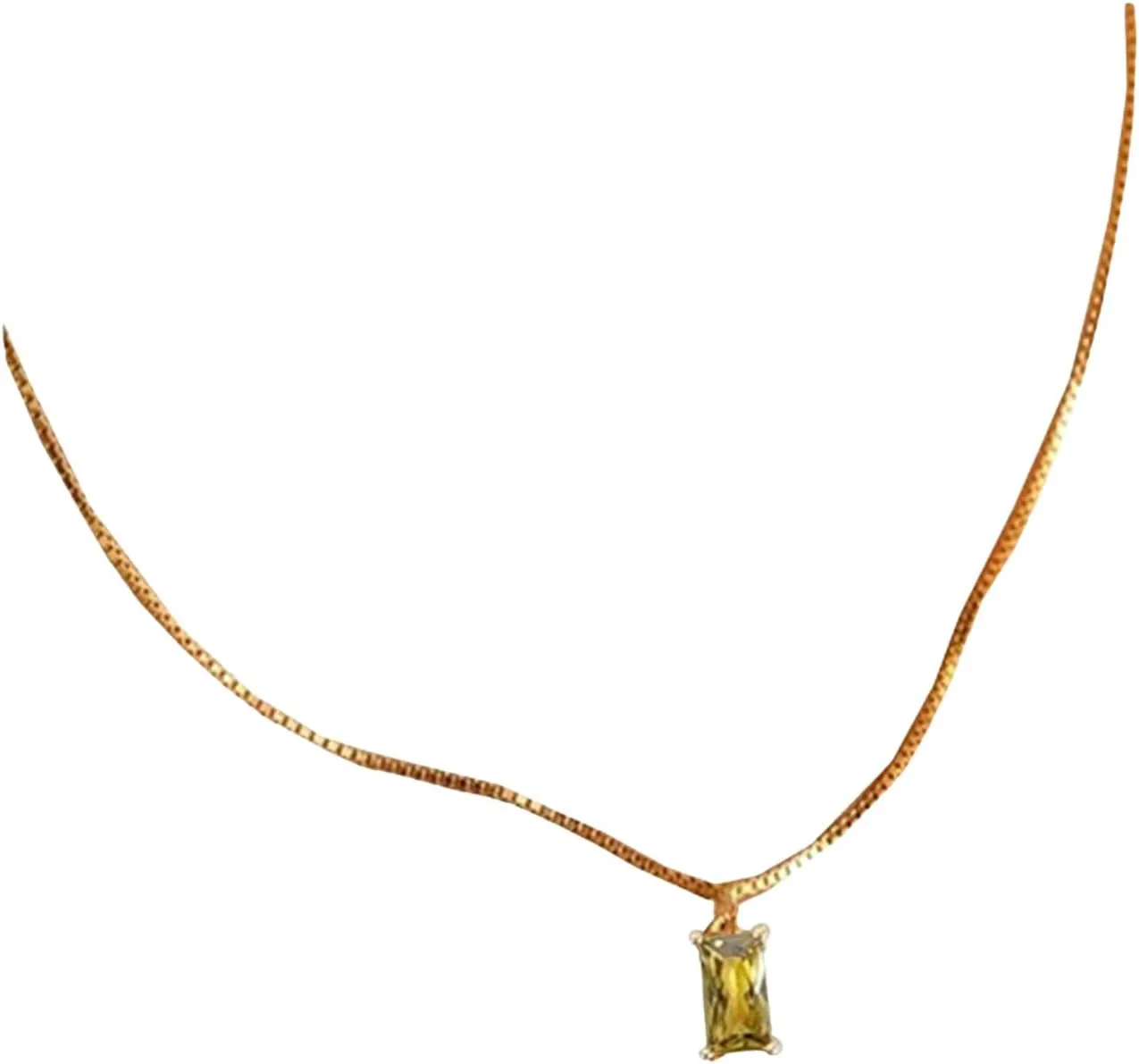 Necklace for Women,Women Necklace Geometric Pendant Birthstone Snake Bone Chain Retro Alloy Adjustable Length Clavicle Necklace Lady Neck Jewelry