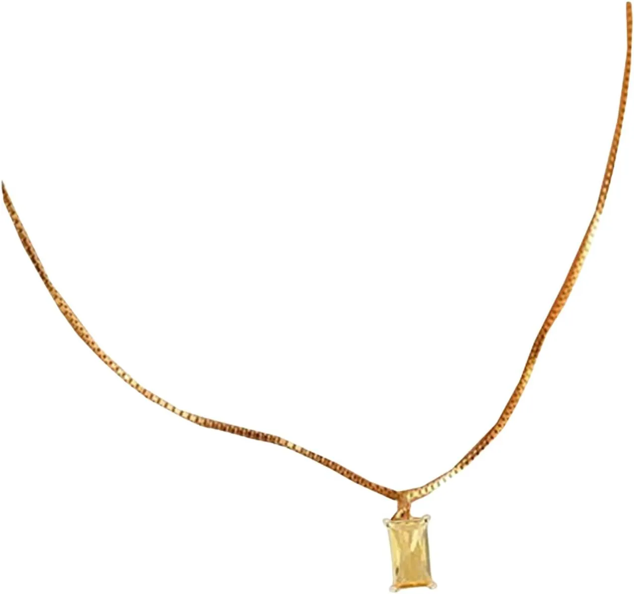 Necklace for Women,Women Necklace Geometric Pendant Birthstone Snake Bone Chain Retro Alloy Adjustable Length Clavicle Necklace Lady Neck Jewelry