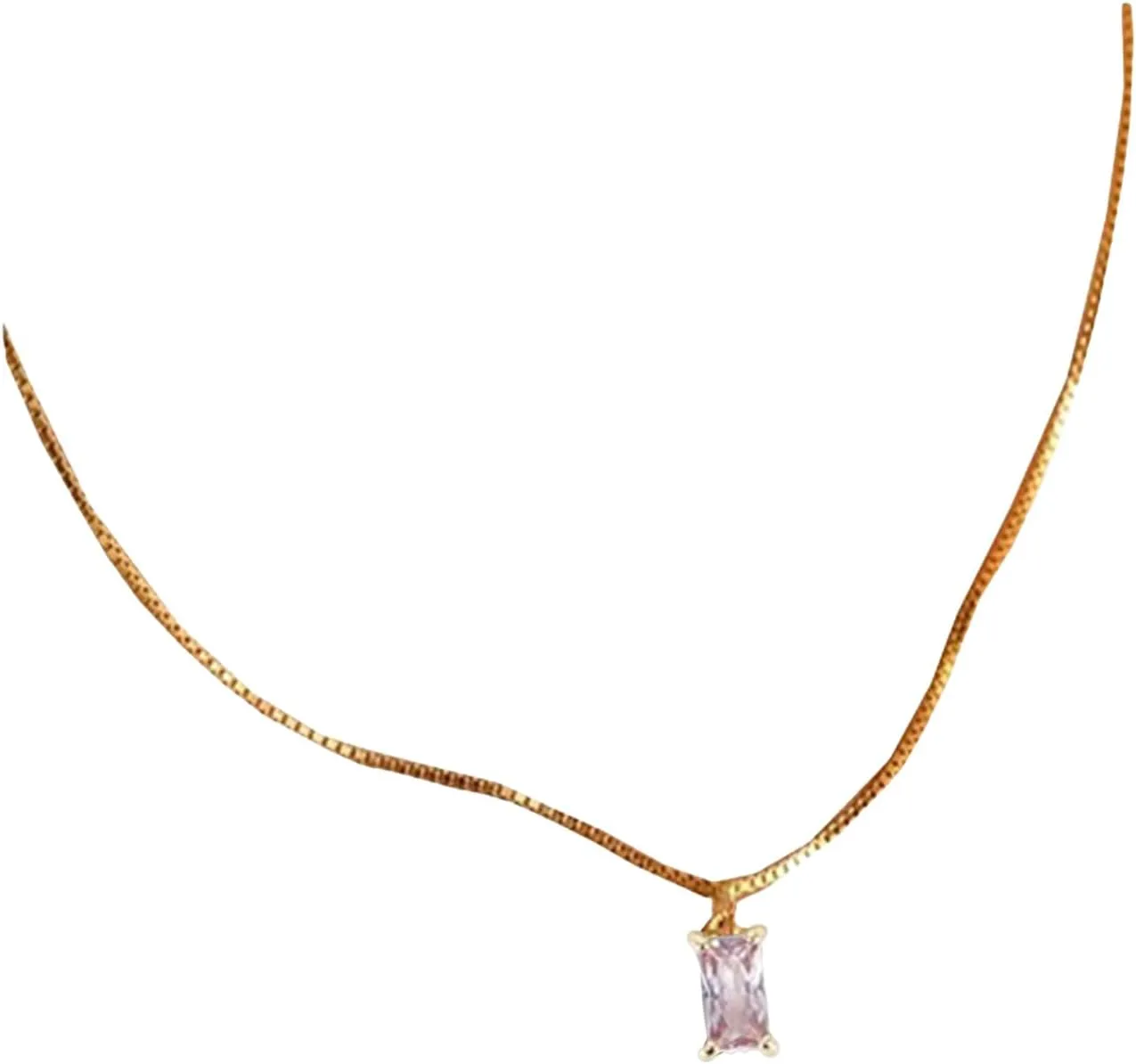 Necklace for Women,Women Necklace Geometric Pendant Birthstone Snake Bone Chain Retro Alloy Adjustable Length Clavicle Necklace Lady Neck Jewelry