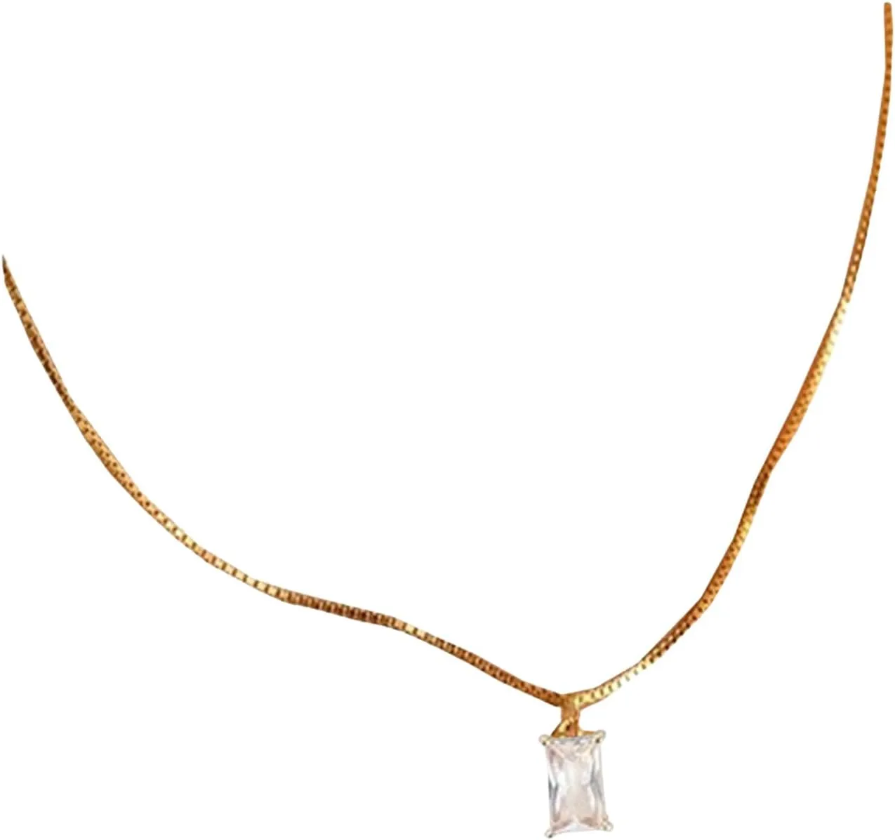 Necklace for Women,Women Necklace Geometric Pendant Birthstone Snake Bone Chain Retro Alloy Adjustable Length Clavicle Necklace Lady Neck Jewelry