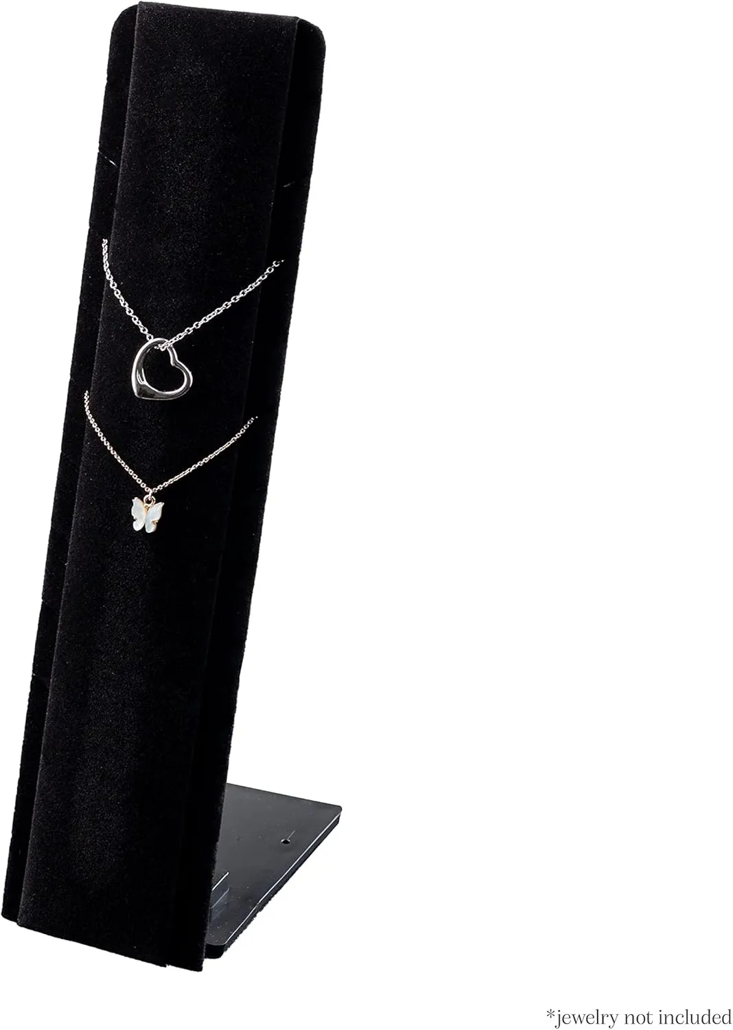 Novel Box 2 Pack Black Velvet Necklace/Pendant/Chain Foldable Display Stands 4.2x2.9x12.2 Inches with Adjustable Angles-Collapsible Jewelry Holder Organizer Easel Stand Displays for Selling & Travel
