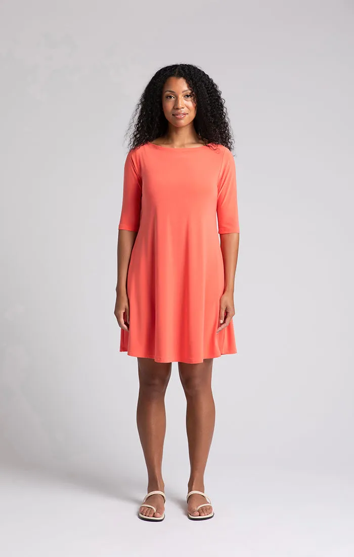 Nu Trapeze Dress, Elbow Sleeves