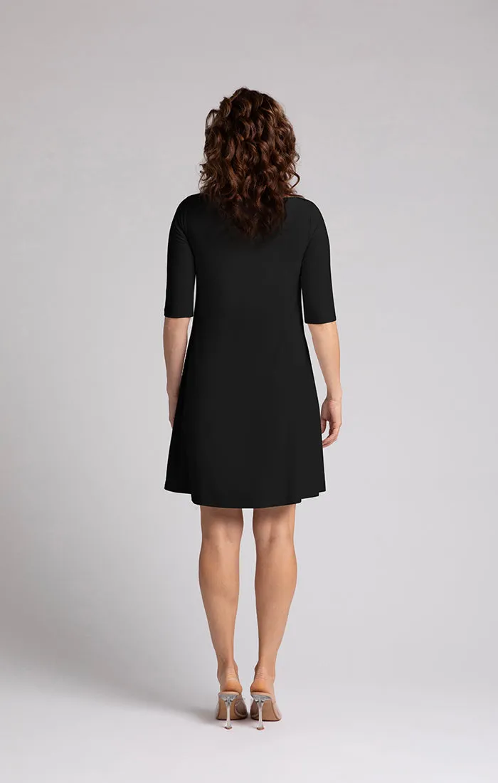 Nu Trapeze Dress, Elbow Sleeves