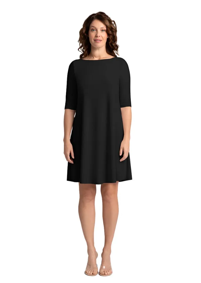 Nu Trapeze Dress, Elbow Sleeves