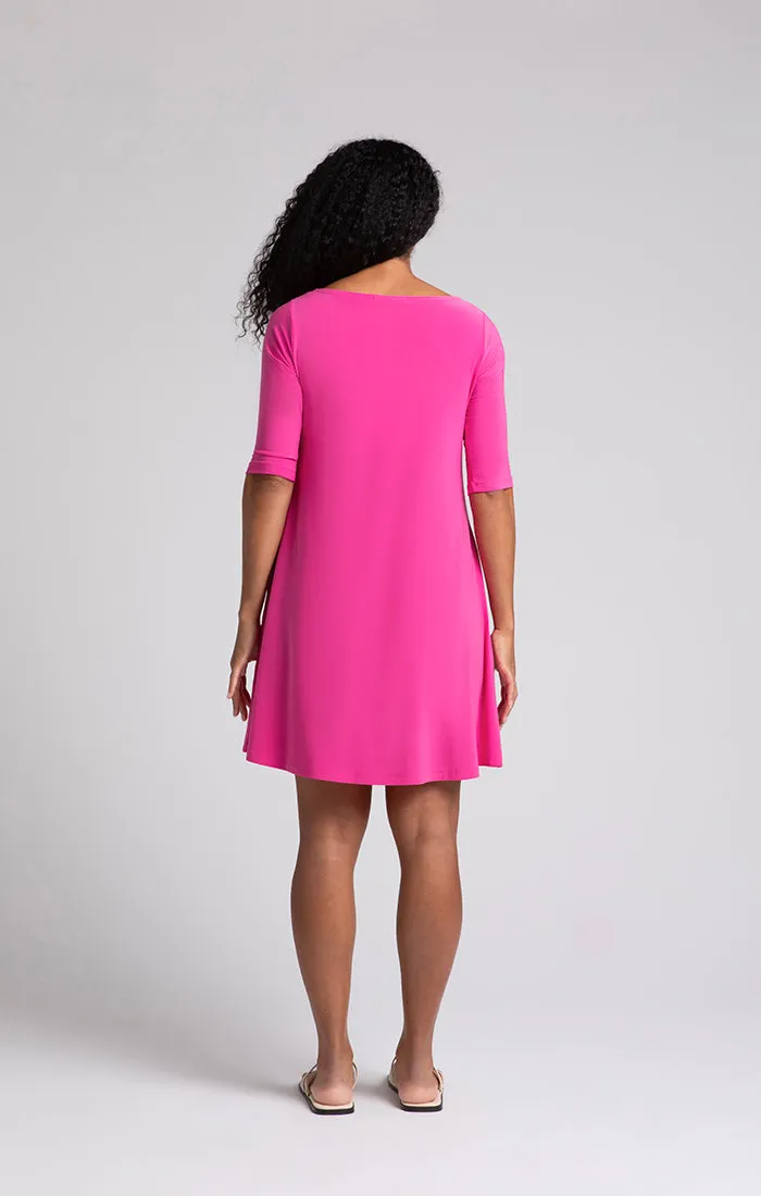 Nu Trapeze Dress, Elbow Sleeves