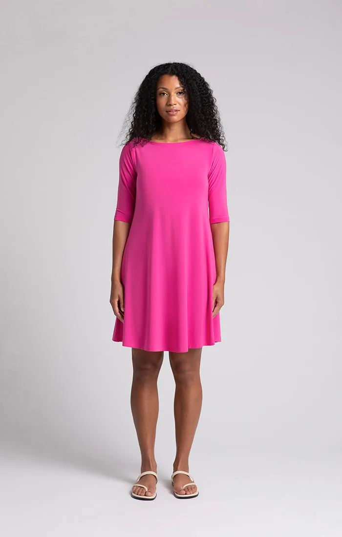 Nu Trapeze Dress, Elbow Sleeves