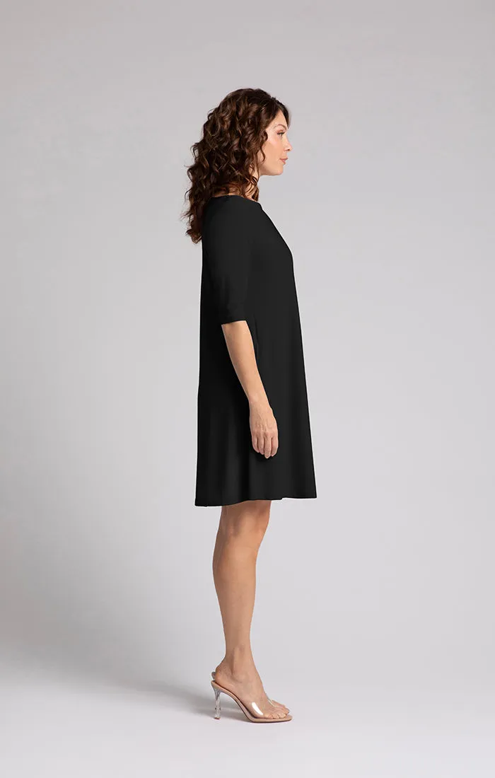 Nu Trapeze Dress, Elbow Sleeves