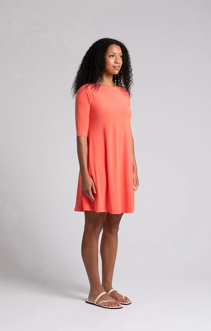 Nu Trapeze Dress, Elbow Sleeves