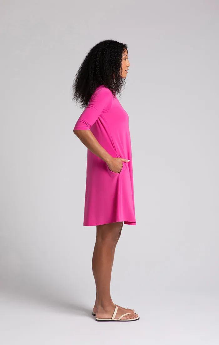 Nu Trapeze Dress, Elbow Sleeves