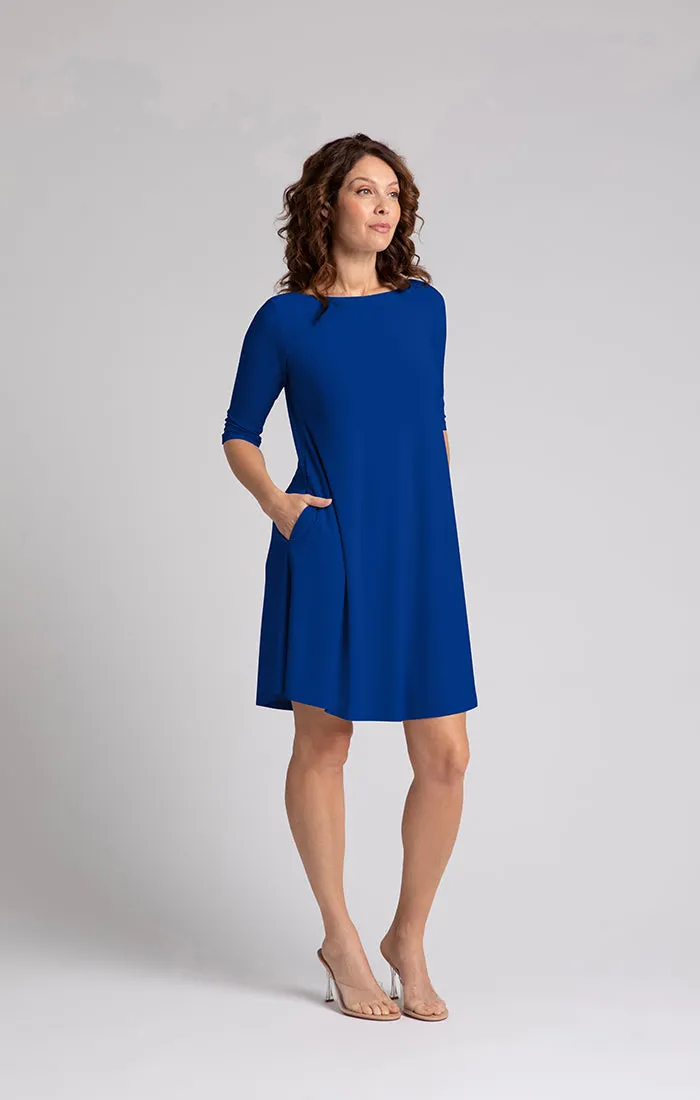 Nu Trapeze Dress, Elbow Sleeves