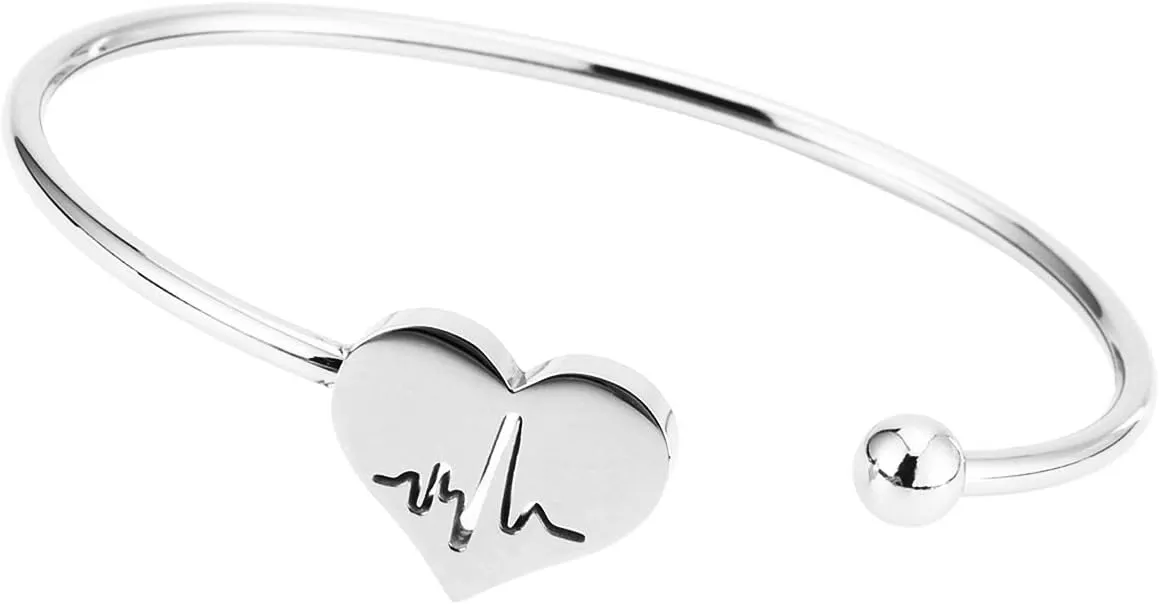 Nurse Bracelet,Heart Beat Bracelet, Stethoscope Necklace Jewelry,Nursery Graduation Gift, Hospital Nurse Doctor Gifts