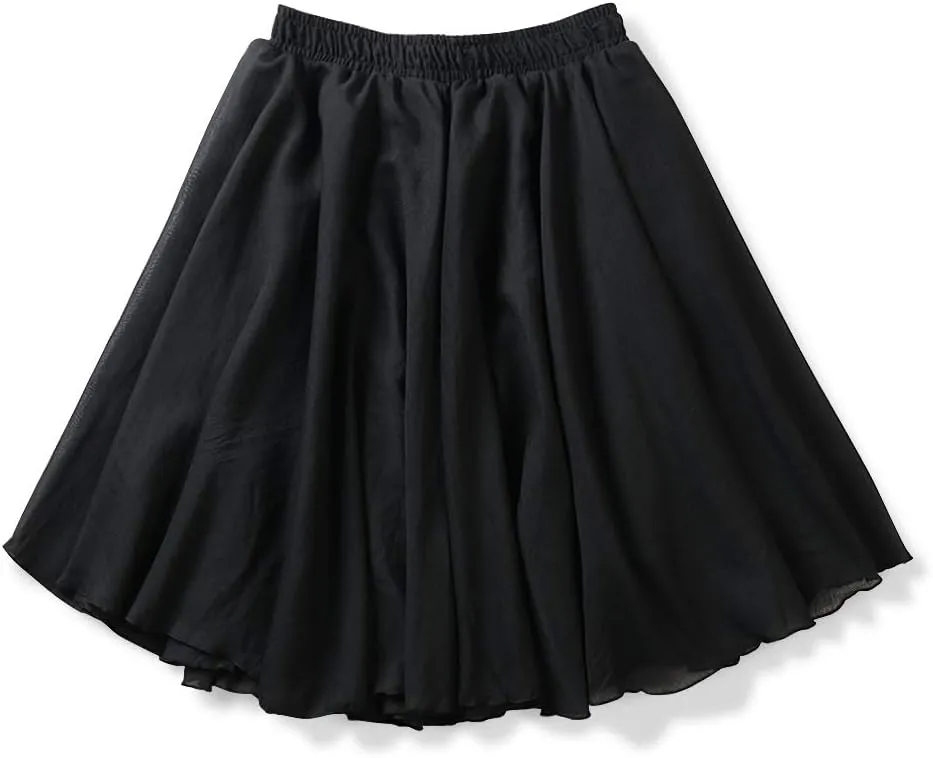 OCHENTA Women's Lightweight Skirts Knee Length High Waisted Casual Beach Flowy Summer Skirts