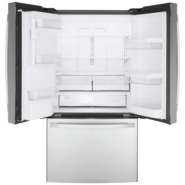 OPEN BOX GE 22.2-cu ft Counter-depth French Door Refrigerator with Ice Maker (Fingerprint-resistant Stainless Steel) ENERGY STAR  Model #GYE22GYNFS