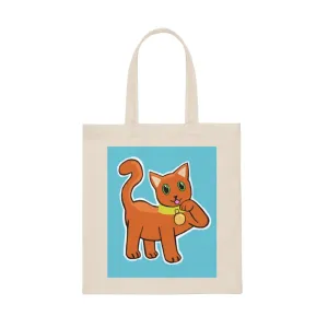 Orange Kitty Canvas Tote Bag