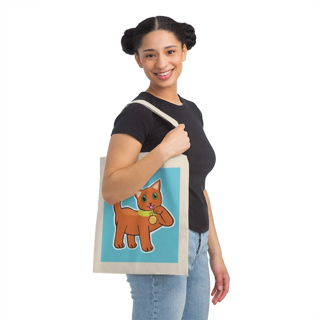 Orange Kitty Canvas Tote Bag