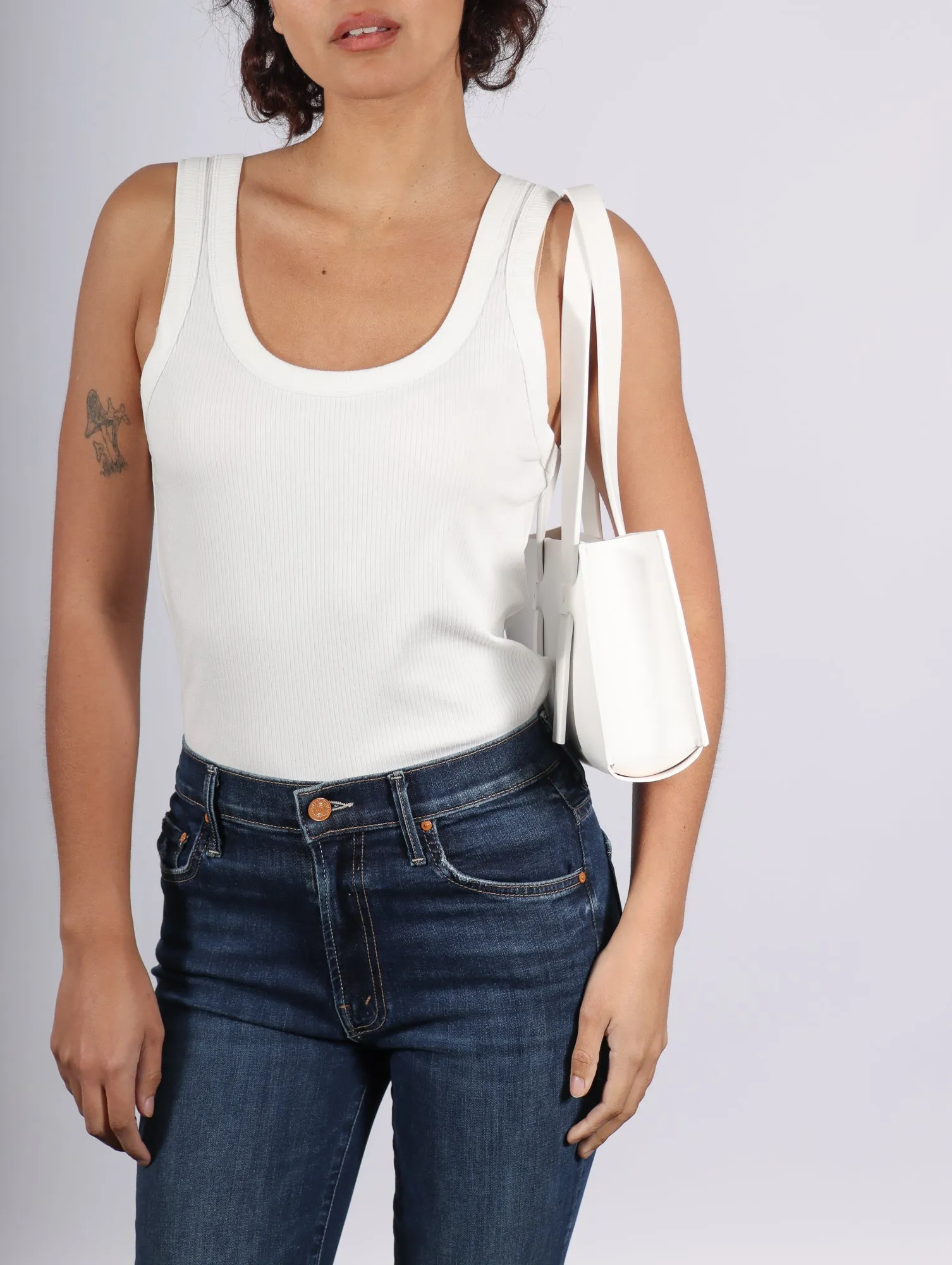 Orizzontale Shoulder Bag in White by Arrhe Studio