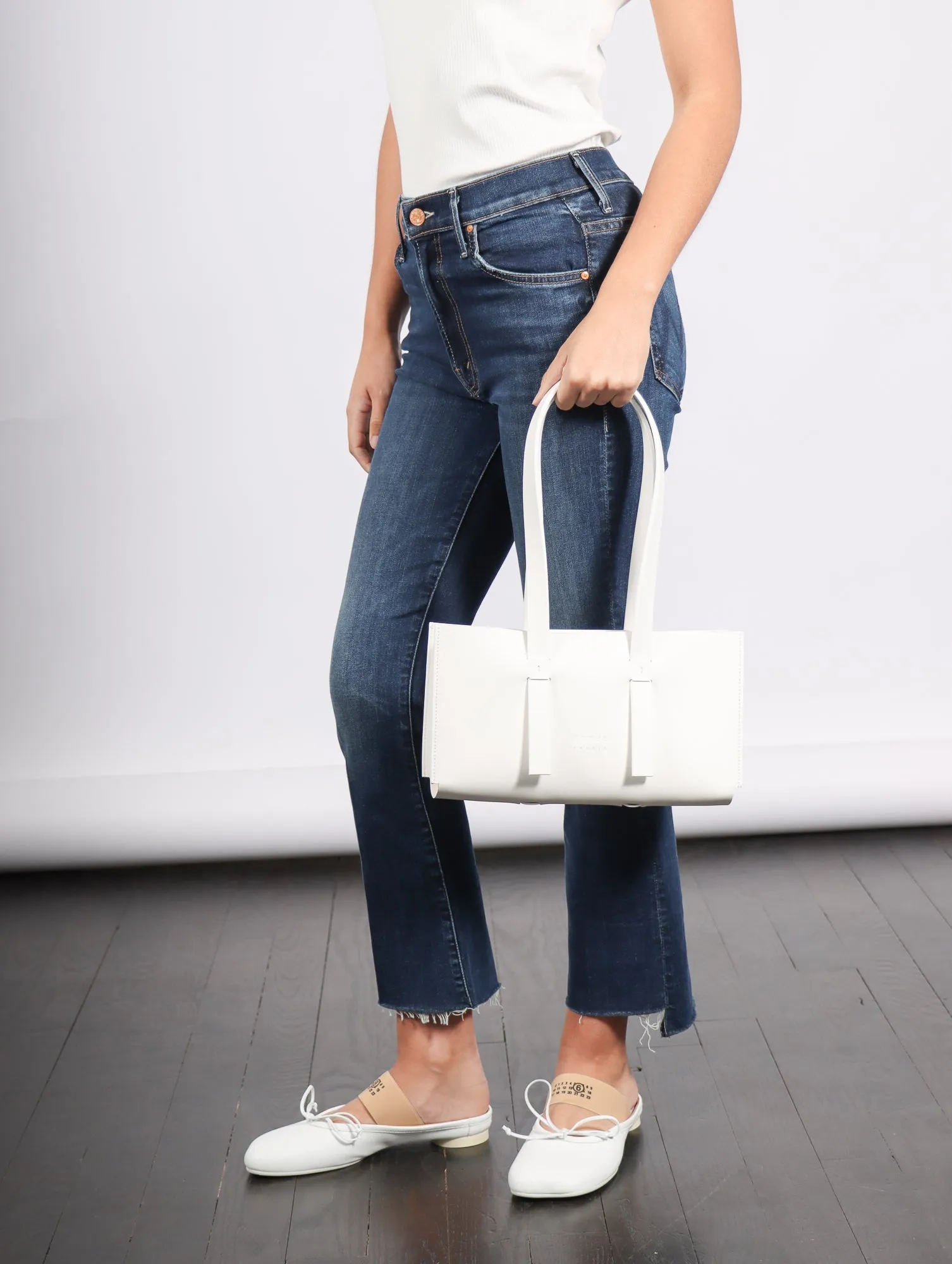 Orizzontale Shoulder Bag in White by Arrhe Studio