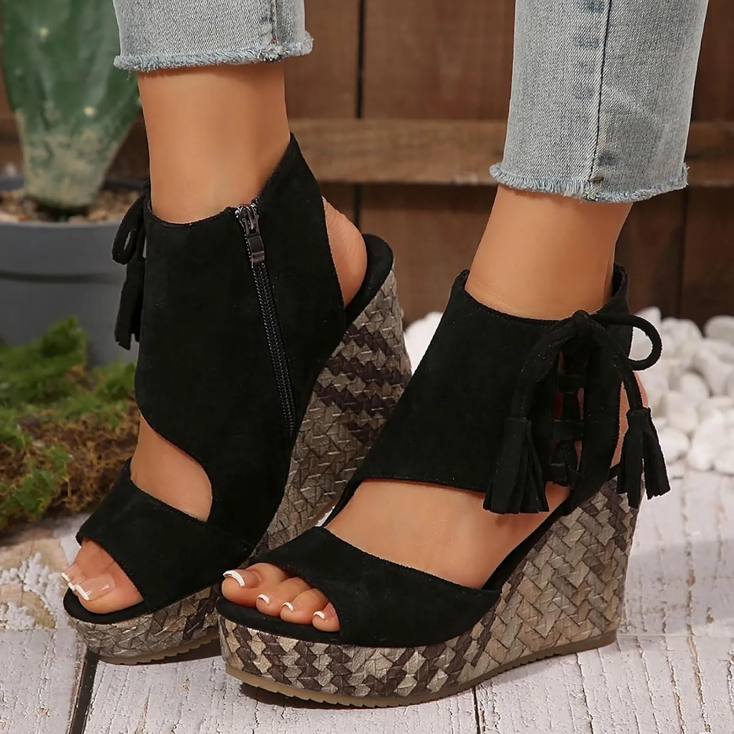 Orthopedic Platform Wedge Sandals for Women Summer Dressy Open Toe Espadrilles Sandals Comfortable Wedges Dress Shoes